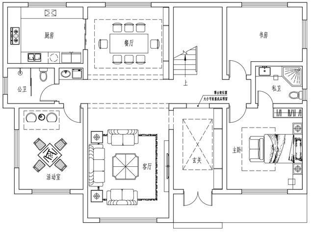 15.3米X11.5米二層新中式別墅設(shè)計(jì)圖，帶活動(dòng)室和健身房，造價(jià)40萬(wàn)，在家也能運(yùn)動(dòng)！