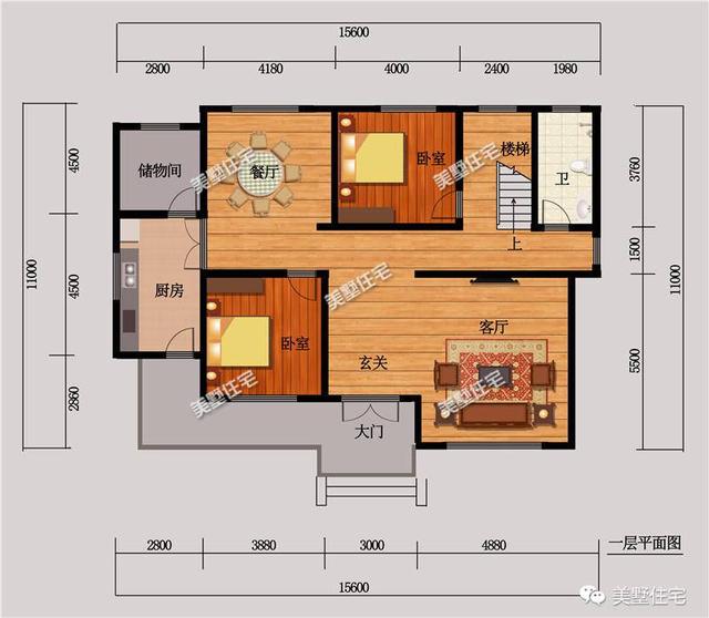 五款開間15米的農(nóng)村歐式別墅設(shè)計(jì)圖，第三款帶陽光房，第4款的造價(jià)最低，主體造價(jià)24萬左右。