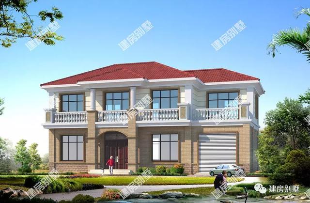 兩棟二層別墅設(shè)計圖，第一棟有車庫，第二棟8個臥室，適合農(nóng)村自建！