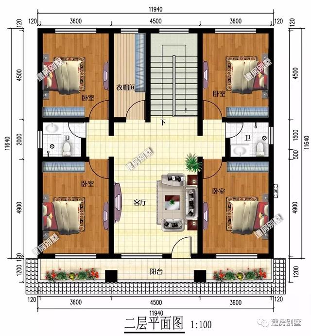 兩棟二層別墅設(shè)計圖，第一棟有車庫，第二棟8個臥室，適合農(nóng)村自建！