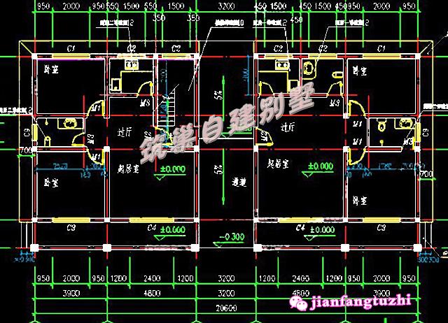 占地平方米的俄羅斯風格農村二層雙拼別墅設計圖，布局設計合理。