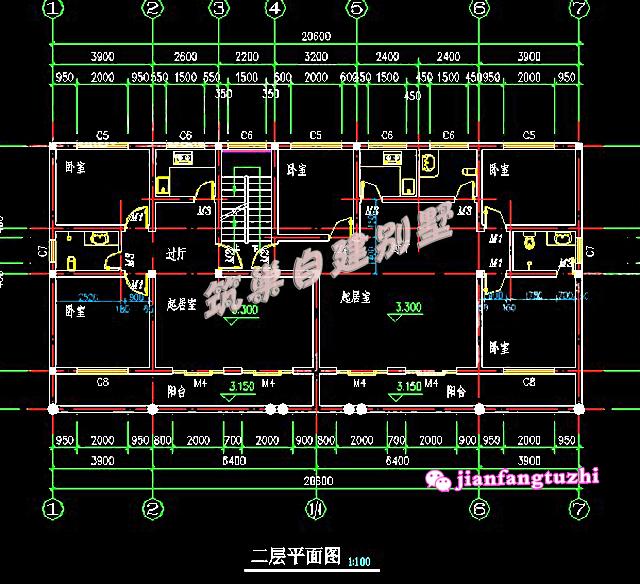 占地平方米的俄羅斯風格農村二層雙拼別墅設計圖，布局設計合理。
