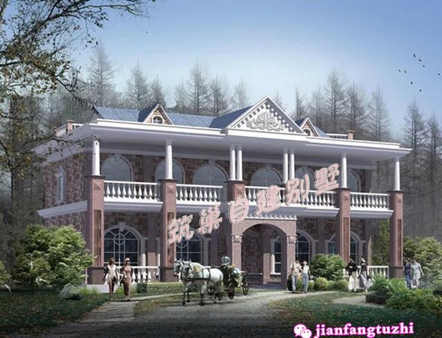 占地平方米的俄羅斯風格農村二層雙拼別墅設計圖，布局設計合理。