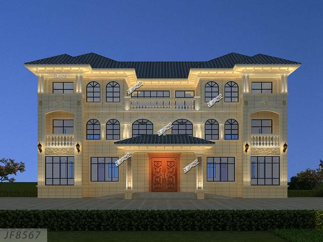 二層兄弟雙拼別墅設(shè)計(jì)圖，外型極美極大氣，建在村里，面子十足！