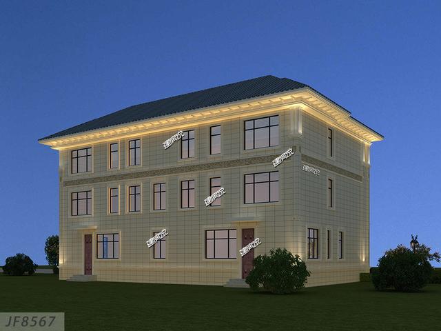 二層兄弟雙拼別墅設(shè)計(jì)圖，外型極美極大氣，建在村里，面子十足！