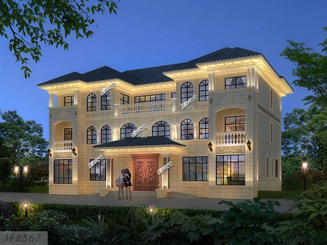 二層兄弟雙拼別墅設(shè)計(jì)圖，外型極美極大氣，建在村里，面子十足！