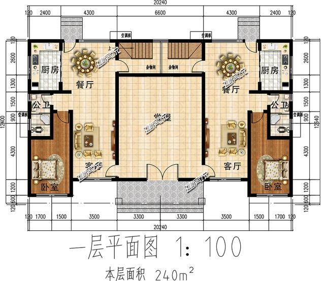 二層兄弟雙拼別墅設(shè)計(jì)圖，外型極美極大氣，建在村里，面子十足！