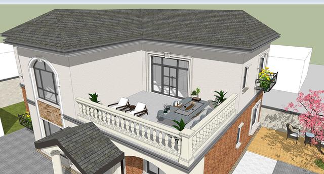 14.5mX11m農(nóng)村二層小情調(diào)別墅設(shè)計(jì)圖，簡(jiǎn)單大方，適合農(nóng)村自建。