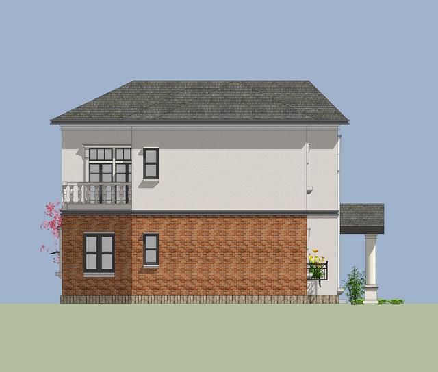 14.5mX11m農(nóng)村二層小情調(diào)別墅設(shè)計(jì)圖，簡(jiǎn)單大方，適合農(nóng)村自建。