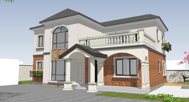 14.5mX11m農(nóng)村二層小情調(diào)別墅設(shè)計(jì)圖，簡(jiǎn)單大方，適合農(nóng)村自建。