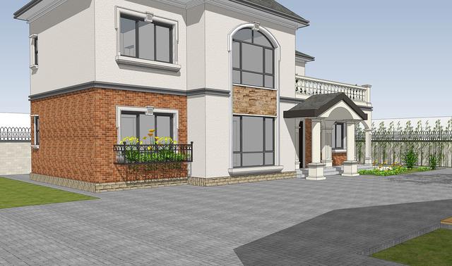 14.5mX11m農(nóng)村二層小情調(diào)別墅設(shè)計(jì)圖，簡(jiǎn)單大方，適合農(nóng)村自建。