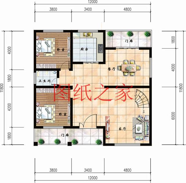 二層農(nóng)村別墅，占地140平米卻有5個(gè)臥室，全家人都能住得下，快來(lái)看看吧！