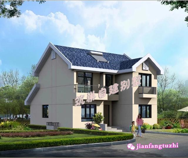 兩層簡(jiǎn)約實(shí)用二層別墅設(shè)計(jì)圖，造價(jià)低，是你想要的那一款！