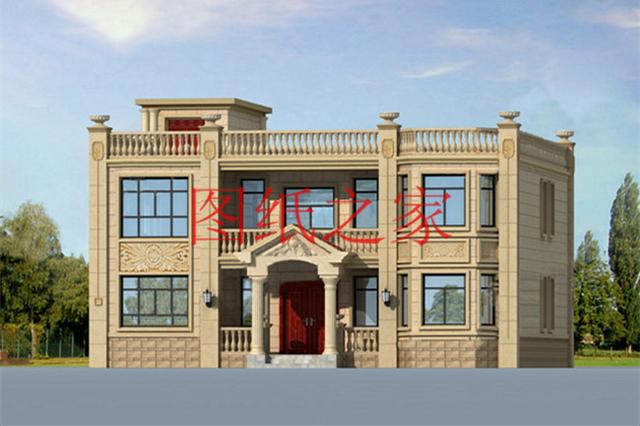 介紹2套大戶型的農(nóng)村二層平頂別墅圖，充分利用空間，平頂也別有一番風(fēng)味！