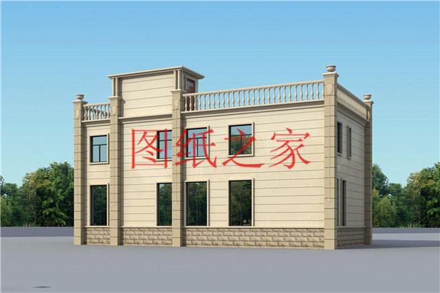 介紹2套大戶型的農(nóng)村二層平頂別墅圖，充分利用空間，平頂也別有一番風(fēng)味！