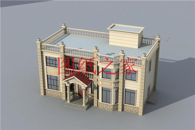 介紹2套大戶型的農(nóng)村二層平頂別墅圖，充分利用空間，平頂也別有一番風(fēng)味！