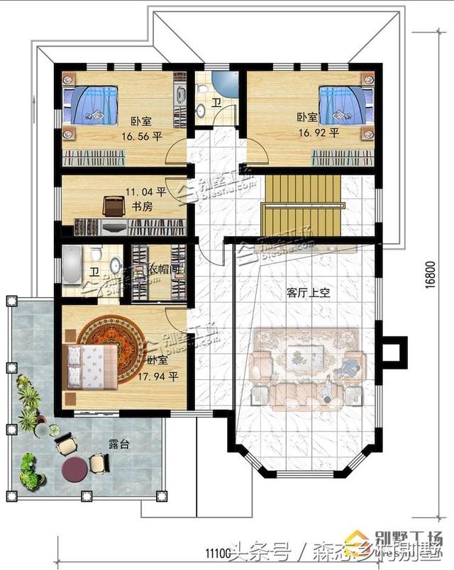 農(nóng)村二層磚混結(jié)構(gòu)別墅設(shè)計(jì)圖，占地186平，時(shí)尚又實(shí)惠，帶車庫，造價(jià)22萬！