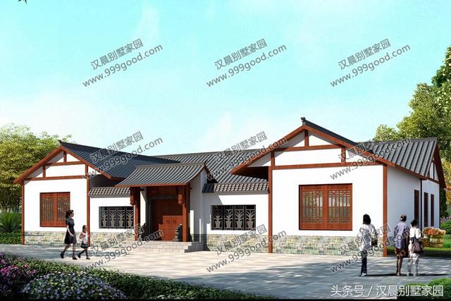 3款造價(jià)成本低、居住舒適的一層三合院別墅設(shè)計(jì)圖，放到朋友圈絕對(duì)有面子！