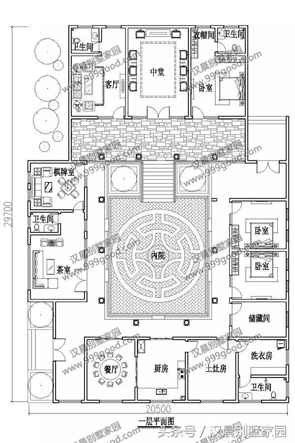 3款造價(jià)成本低、居住舒適的一層三合院別墅設(shè)計(jì)圖，放到朋友圈絕對(duì)有面子！
