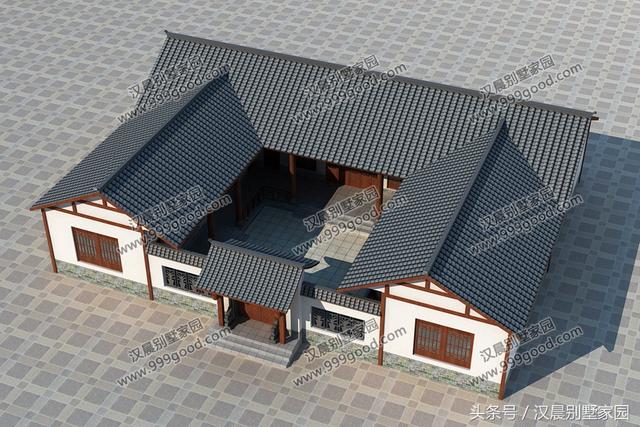 3款造價(jià)成本低、居住舒適的一層三合院別墅設(shè)計(jì)圖，放到朋友圈絕對(duì)有面子！