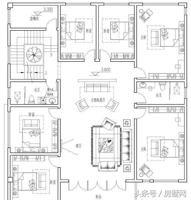 新中式三層別墅設(shè)計(jì)圖，帶大露臺(tái)+游泳池，美觀又實(shí)用，住在這里生活太美好
