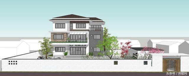 新中式三層別墅設(shè)計(jì)圖，帶大露臺(tái)+游泳池，美觀又實(shí)用，住在這里生活太美好