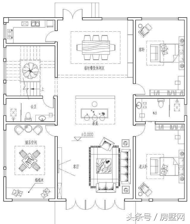 新中式三層別墅設(shè)計(jì)圖，帶大露臺(tái)+游泳池，美觀又實(shí)用，住在這里生活太美好