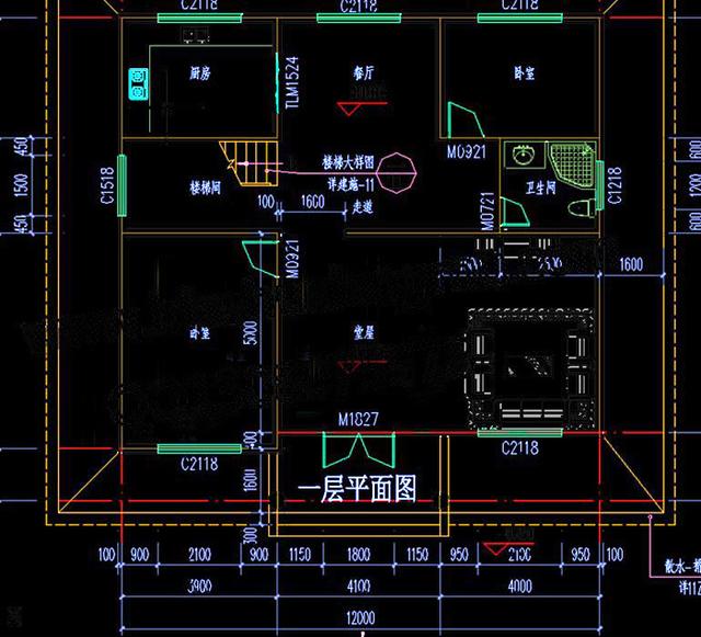 12x10.8米農(nóng)村歐式二層別墅設(shè)計(jì)圖，戶型外觀素雅，造價(jià)經(jīng)濟(jì)