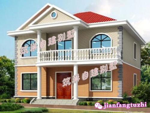 12x10.8米農(nóng)村歐式二層別墅設(shè)計(jì)圖，戶型外觀素雅，造價(jià)經(jīng)濟(jì)