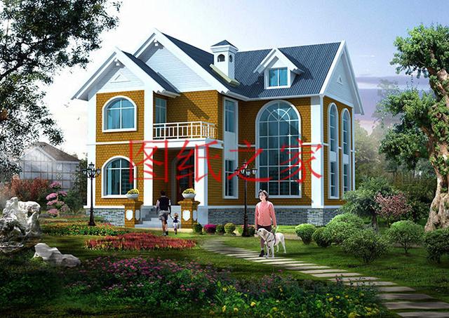 新穎別致的二層農(nóng)村別墅，占地130平米，蓋起來絕對(duì)有面子！