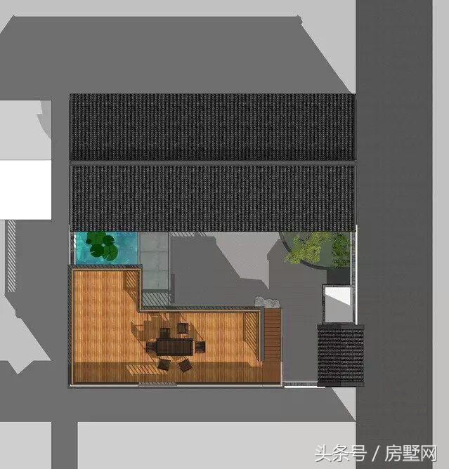 一層新中式別墅設(shè)計圖，造型相對簡單，超大露臺設(shè)計，這別墅住的太舒心