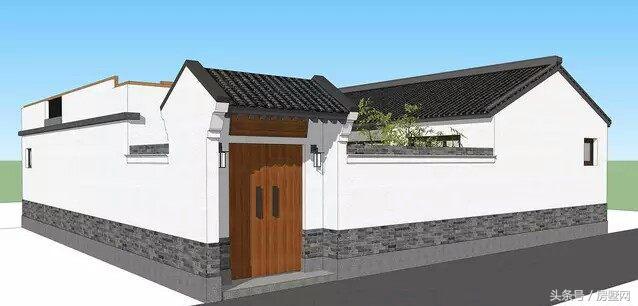 一層新中式別墅設(shè)計圖，造型相對簡單，超大露臺設(shè)計，這別墅住的太舒心