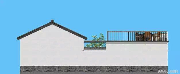 一層新中式別墅設(shè)計圖，造型相對簡單，超大露臺設(shè)計，這別墅住的太舒心