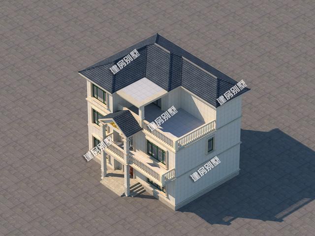 兩套開間都是12.8米的三層農(nóng)村自建房，精致漂亮，鄰居們的眼紅是最好的認(rèn)可！