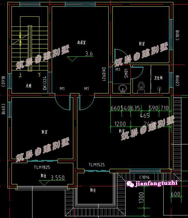 9.6 米x10.8米三層農(nóng)村自建房，帶露臺+車庫，大氣美觀，功能齊全設(shè)備完善，是一個理想的建筑戶型。