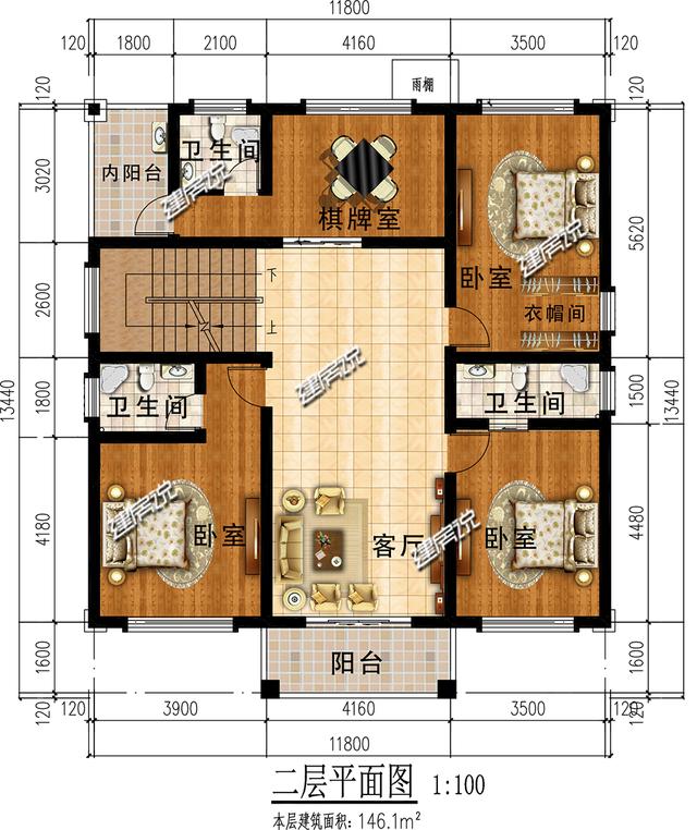 三層新中式別墅設(shè)計圖，家家戶戶都能建，布局又實用。