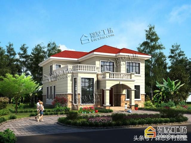 二層簡(jiǎn)歐別墅設(shè)計(jì)圖，結(jié)構(gòu)簡(jiǎn)練大方，造價(jià)還實(shí)惠，建房也不會(huì)有太大經(jīng)濟(jì)壓力。