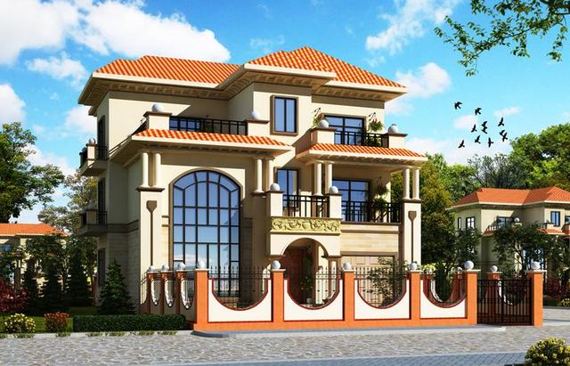 11米x16.5米農(nóng)村三層別墅設(shè)計(jì)圖，前后有花園，還有車庫，你喜歡嗎？