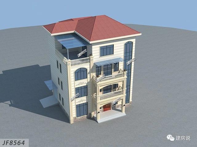 四層歐式別墅設(shè)計圖，豪華大氣，特別適合兩兄弟合建，幾萬合建一棟，特劃算