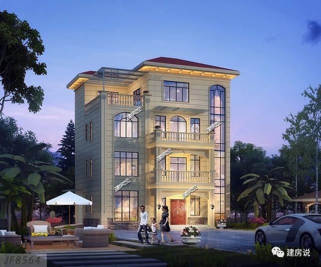 四層歐式別墅設(shè)計圖，豪華大氣，特別適合兩兄弟合建，幾萬合建一棟，特劃算