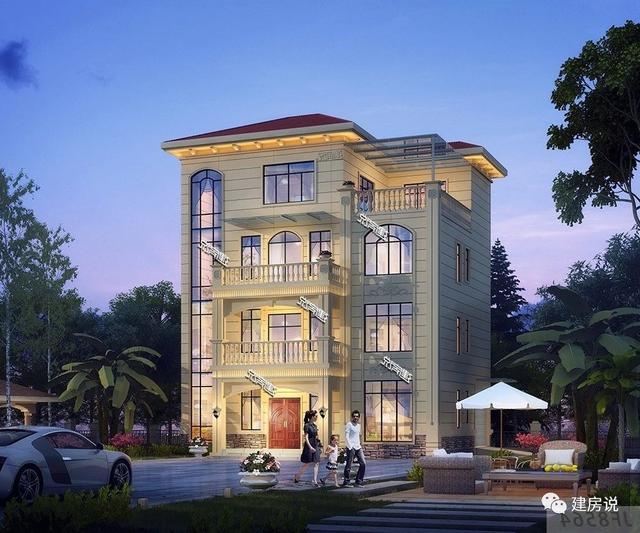 四層歐式別墅設(shè)計圖，豪華大氣，特別適合兩兄弟合建，幾萬合建一棟，特劃算