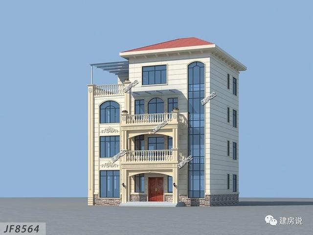 四層歐式別墅設(shè)計圖，豪華大氣，特別適合兩兄弟合建，幾萬合建一棟，特劃算