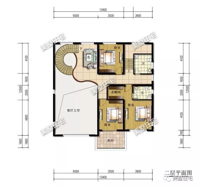 13.4米x12.5米三層歐式別墅設(shè)計圖，內(nèi)帶堂屋+健身房，回鄉(xiāng)建一棟，生活太享受