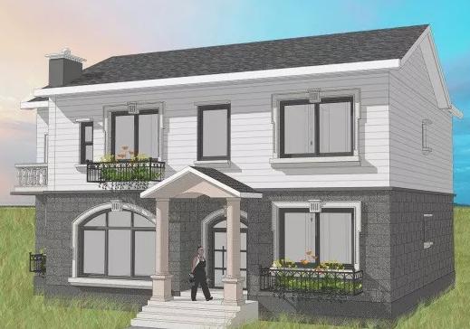 14.8x11.6米二層農(nóng)村別墅設(shè)計(jì)圖，經(jīng)濟(jì)實(shí)用，造價(jià)31萬