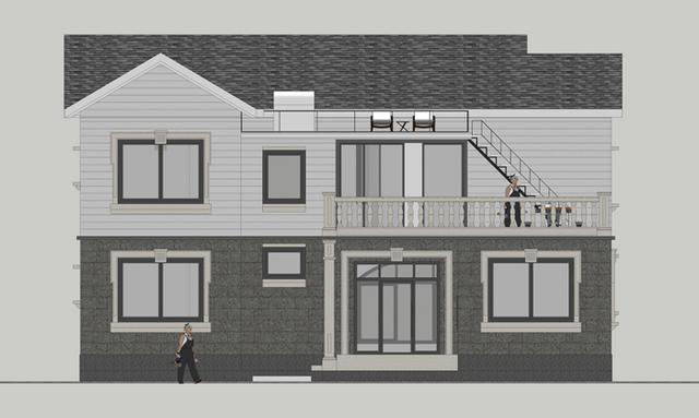 14.8x11.6米二層農(nóng)村別墅設(shè)計(jì)圖，經(jīng)濟(jì)實(shí)用，造價(jià)31萬