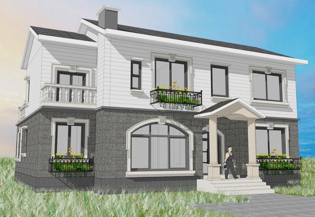 14.8x11.6米二層農(nóng)村別墅設(shè)計(jì)圖，經(jīng)濟(jì)實(shí)用，造價(jià)31萬