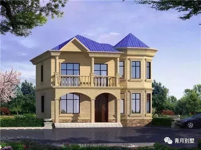 占地110平方米二層鄉(xiāng)村小戶型別墅設計圖，明亮大氣，造價經濟