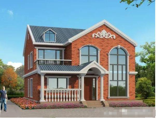 兩棟開間都是10米的二層鄉(xiāng)村別墅設(shè)計(jì)圖，第一款占地102平米很小巧，功能齊全