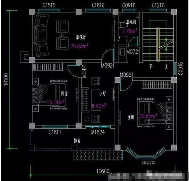 兩棟開間都是10米的二層鄉(xiāng)村別墅設(shè)計(jì)圖，第一款占地102平米很小巧，功能齊全