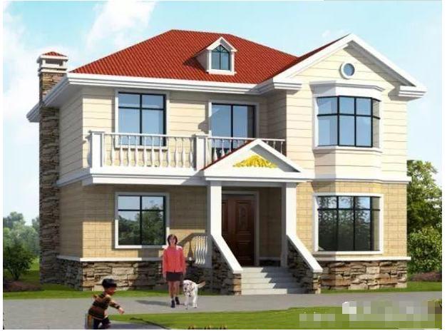 兩棟開間都是10米的二層鄉(xiāng)村別墅設(shè)計(jì)圖，第一款占地102平米很小巧，功能齊全